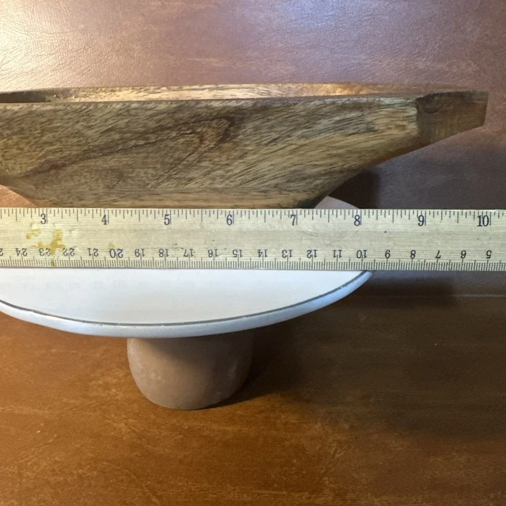 Vintage Rustic Hand Carved Mango Wood Dough/Fruit Bowl 10